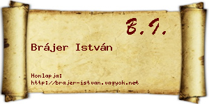 Brájer István névjegykártya
